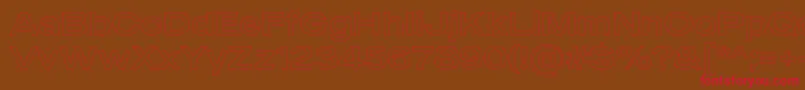 MADE Outer Sans Outline Regular PERSONAL USE Font – Red Fonts on Brown Background