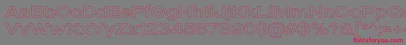 MADE Outer Sans Outline Regular PERSONAL USE Font – Red Fonts on Gray Background