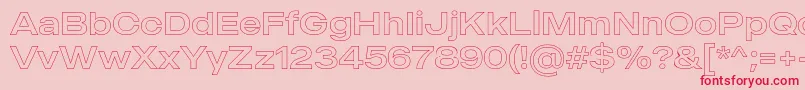 fuente MADE Outer Sans Outline Regular PERSONAL USE – Fuentes Rojas Sobre Fondo Rosa