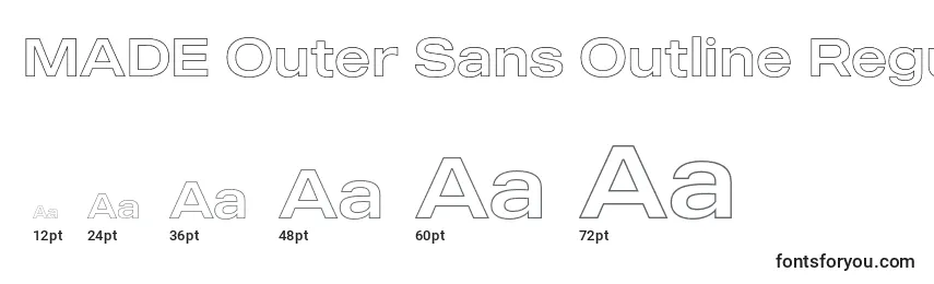 MADE Outer Sans Outline Regular PERSONAL USE Font Sizes