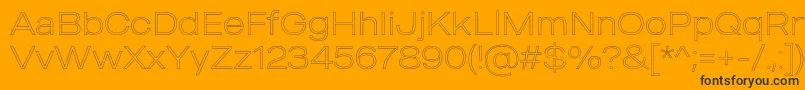 Шрифт MADE Outer Sans Outline Thin PERSONAL USE – чёрные шрифты на оранжевом фоне