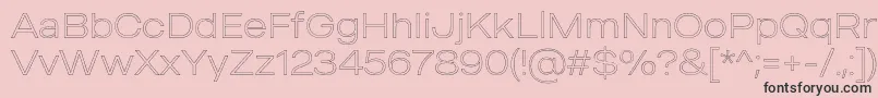 MADE Outer Sans Outline Thin PERSONAL USE-fontti – mustat fontit vaaleanpunaisella taustalla
