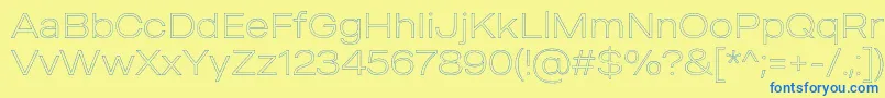 MADE Outer Sans Outline Thin PERSONAL USE Font – Blue Fonts on Yellow Background