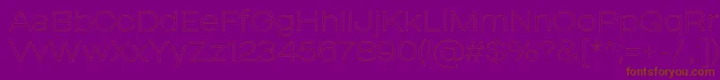 フォントMADE Outer Sans Outline Thin PERSONAL USE – 紫色の背景に茶色のフォント