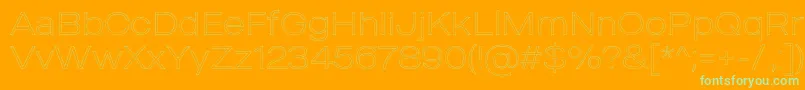 MADE Outer Sans Outline Thin PERSONAL USE Font – Green Fonts on Orange Background