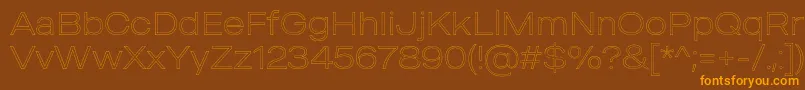 MADE Outer Sans Outline Thin PERSONAL USE Font – Orange Fonts on Brown Background