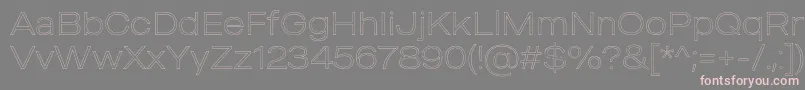 フォントMADE Outer Sans Outline Thin PERSONAL USE – 灰色の背景にピンクのフォント