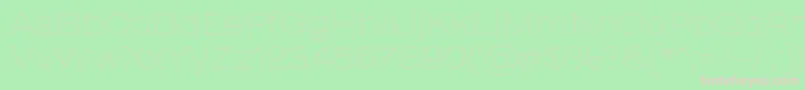 MADE Outer Sans Outline Thin PERSONAL USE-fontti – vaaleanpunaiset fontit vihreällä taustalla