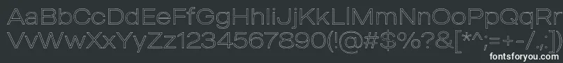 フォントMADE Outer Sans Outline Thin PERSONAL USE – 黒い背景に白い文字