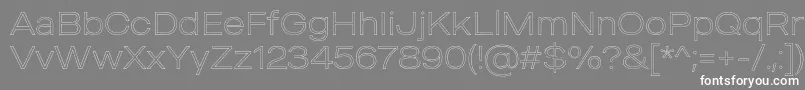 MADE Outer Sans Outline Thin PERSONAL USE-fontti – valkoiset fontit harmaalla taustalla