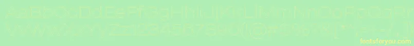 MADE Outer Sans Outline Thin PERSONAL USE Font – Yellow Fonts on Green Background