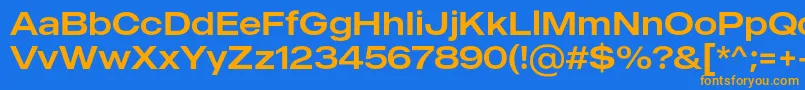 MADE Outer Sans Regular PERSONAL USE Font – Orange Fonts on Blue Background