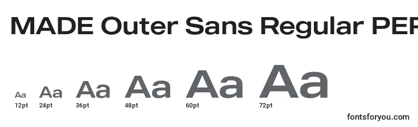 MADE Outer Sans Regular PERSONAL USE Font Sizes