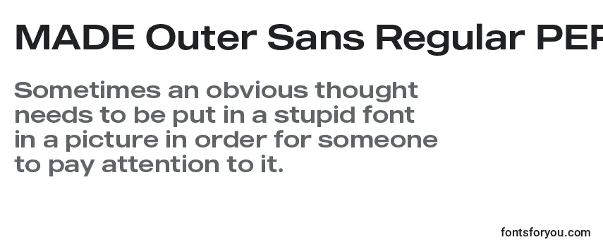Review of the MADE Outer Sans Regular PERSONAL USE Font