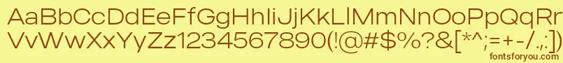 MADE Outer Sans Thin PERSONAL USE Font – Brown Fonts on Yellow Background