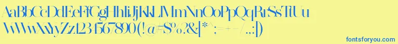 MADE SAONARA 2 PERSONAL USE Font – Blue Fonts on Yellow Background