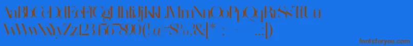 フォントMADE SAONARA 2 PERSONAL USE – 茶色の文字が青い背景にあります。