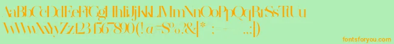 MADE SAONARA 2 PERSONAL USE-Schriftart – Orangefarbene Schriften auf grünem Hintergrund