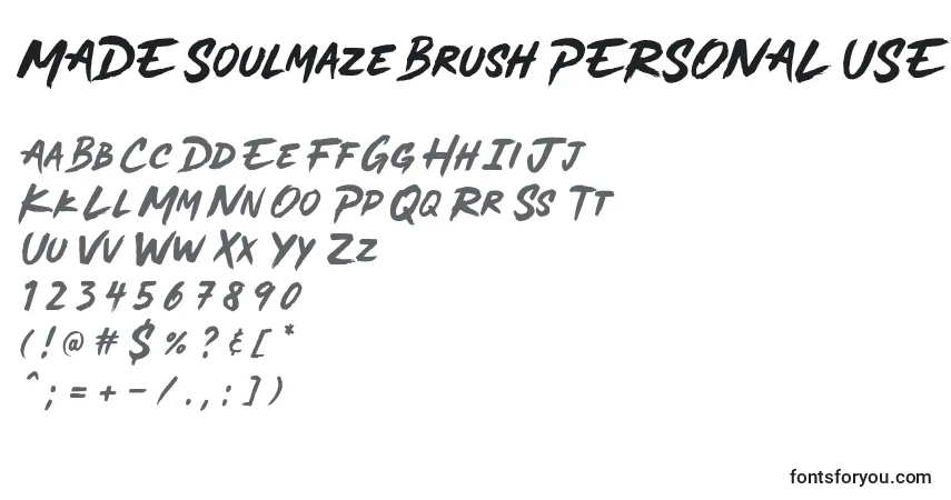 Schriftart MADE Soulmaze Brush PERSONAL USE – Alphabet, Zahlen, spezielle Symbole