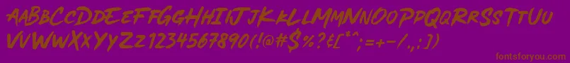 MADE Soulmaze Brush PERSONAL USE-Schriftart – Braune Schriften auf violettem Hintergrund