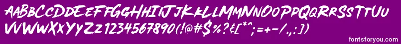 Шрифт MADE Soulmaze Brush PERSONAL USE – белые шрифты на фиолетовом фоне