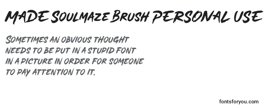 Überblick über die Schriftart MADE Soulmaze Brush PERSONAL USE