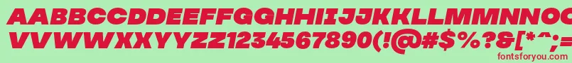 Fonte MADE Soulmaze Italic PERSONAL USE – fontes vermelhas em um fundo verde