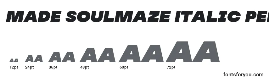 Размеры шрифта MADE Soulmaze Italic PERSONAL USE