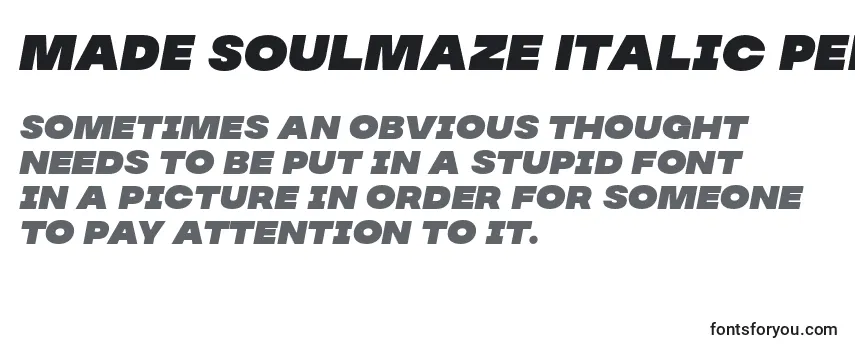 Schriftart MADE Soulmaze Italic PERSONAL USE