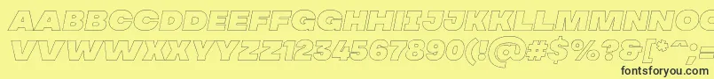 Fonte MADE Soulmaze Outline Italic PERSONAL USE – fontes pretas em um fundo amarelo