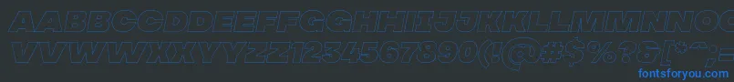 MADE Soulmaze Outline Italic PERSONAL USE Font – Blue Fonts on Black Background
