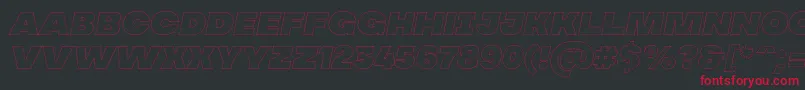 フォントMADE Soulmaze Outline Italic PERSONAL USE – 黒い背景に赤い文字