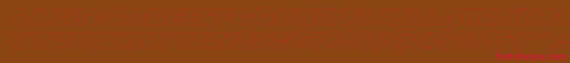 フォントMADE Soulmaze Outline Italic PERSONAL USE – 赤い文字が茶色の背景にあります。