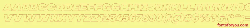 Fonte MADE Soulmaze Outline Italic PERSONAL USE – fontes vermelhas em um fundo amarelo