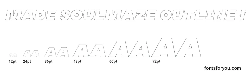 Rozmiary czcionki MADE Soulmaze Outline Italic PERSONAL USE