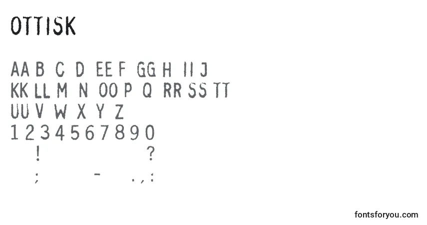 Шрифт Ottiskc – алфавит, цифры, специальные символы