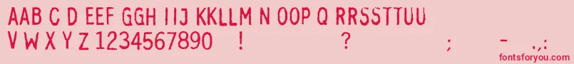 Ottiskc Font – Red Fonts on Pink Background