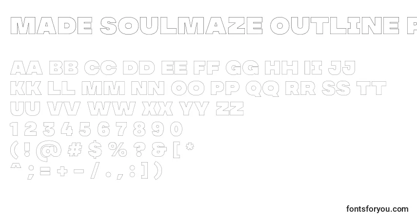 Czcionka MADE Soulmaze Outline PERSONAL USE – alfabet, cyfry, specjalne znaki