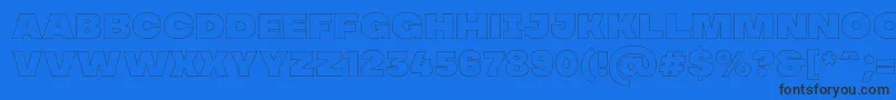 フォントMADE Soulmaze Outline PERSONAL USE – 黒い文字の青い背景