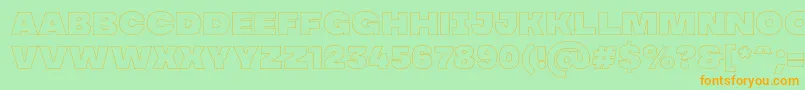 MADE Soulmaze Outline PERSONAL USE-Schriftart – Orangefarbene Schriften auf grünem Hintergrund