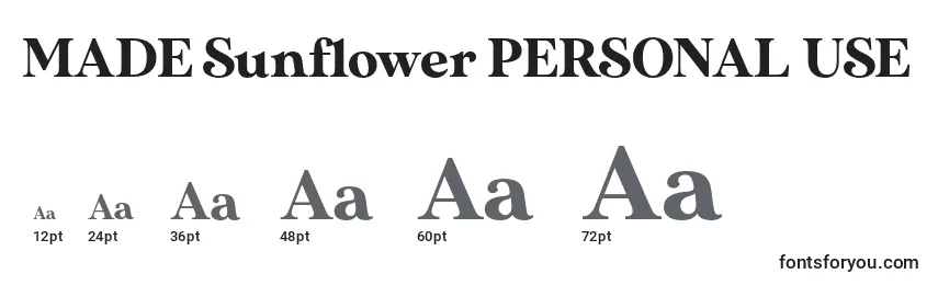 MADE Sunflower PERSONAL USE Font Sizes