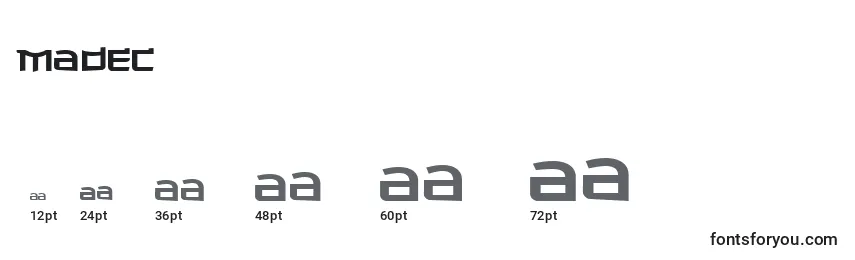 Размеры шрифта MADEC    (133263)