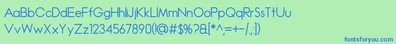 Madeleina Sans Font – Blue Fonts on Green Background