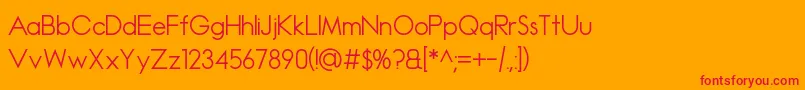 Madeleina Sans Font – Red Fonts on Orange Background