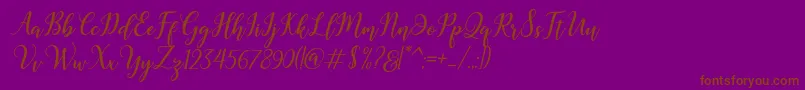 Madelina Bold Font – Brown Fonts on Purple Background