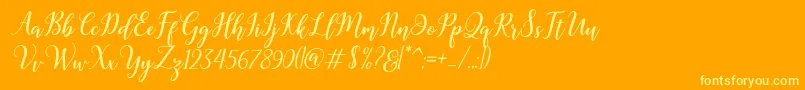 Madelina Bold-Schriftart – Gelbe Schriften auf orangefarbenem Hintergrund