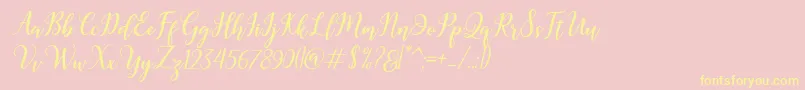 Madelina Bold-Schriftart – Gelbe Schriften auf rosa Hintergrund