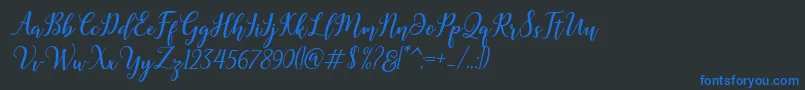 Madelina Bold Font – Blue Fonts on Black Background