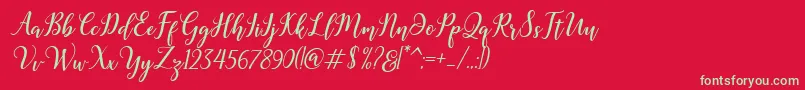 Madelina Bold-Schriftart – Grüne Schriften auf rotem Hintergrund