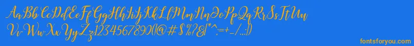 Madelina Bold Font – Orange Fonts on Blue Background